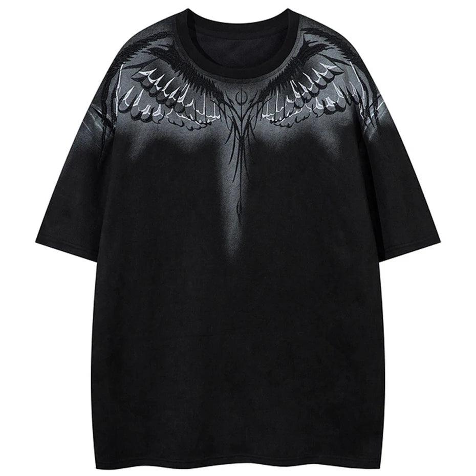Wings Embroidered Vintage T-Shirt