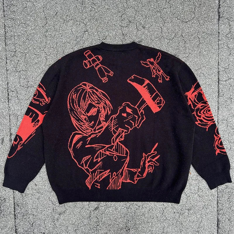 [KUJO] "Sukuna/Nobara" Knitted Sweatshirt