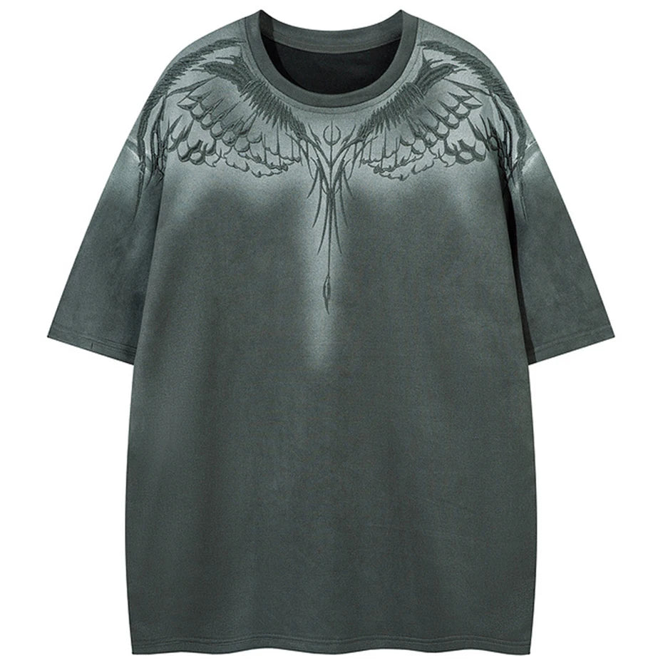 Wings Embroidered Vintage T-Shirt