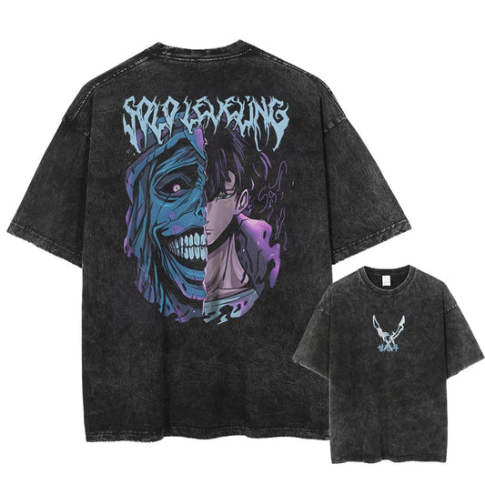 [KUJO] "Duality" 2-Sided Vintage Oversized T Shirt