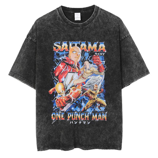 [KUJO] "Saitama V4" Vintage Oversized T Shirt
