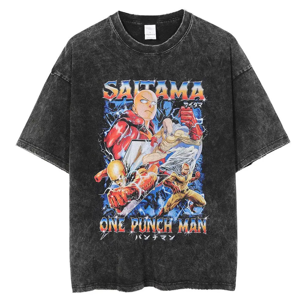 [KUJO] "Saitama V4" Vintage Oversized T Shirt Kujo