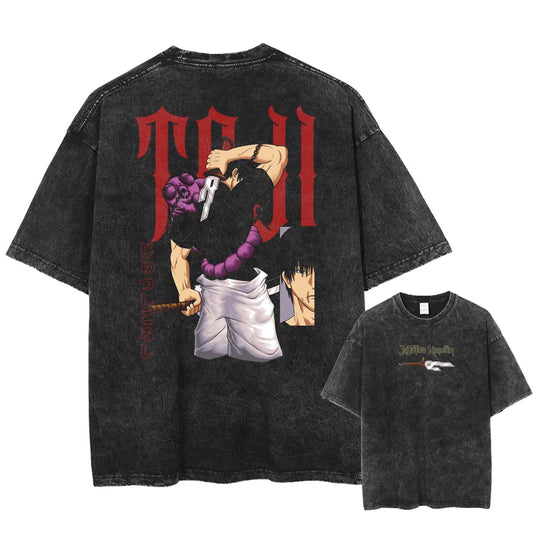 [KUJO] "Master Of Arms V2" 2-Sided Vintage Oversized T Shirt