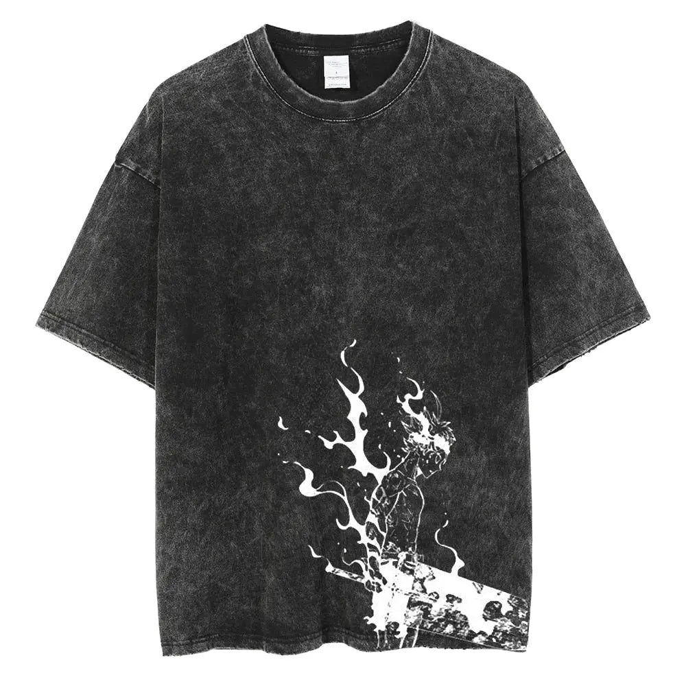 [KUJO] "Black Asta" Vintage Oversized T Shirt