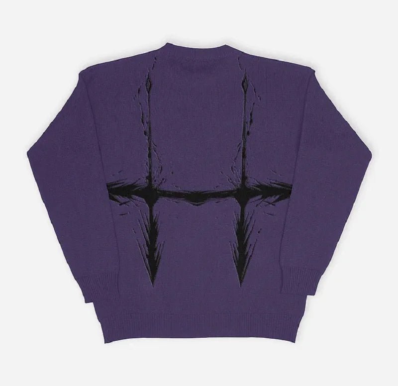 [KUJO] "Blood Manipulation" Knitted Sweatshirt