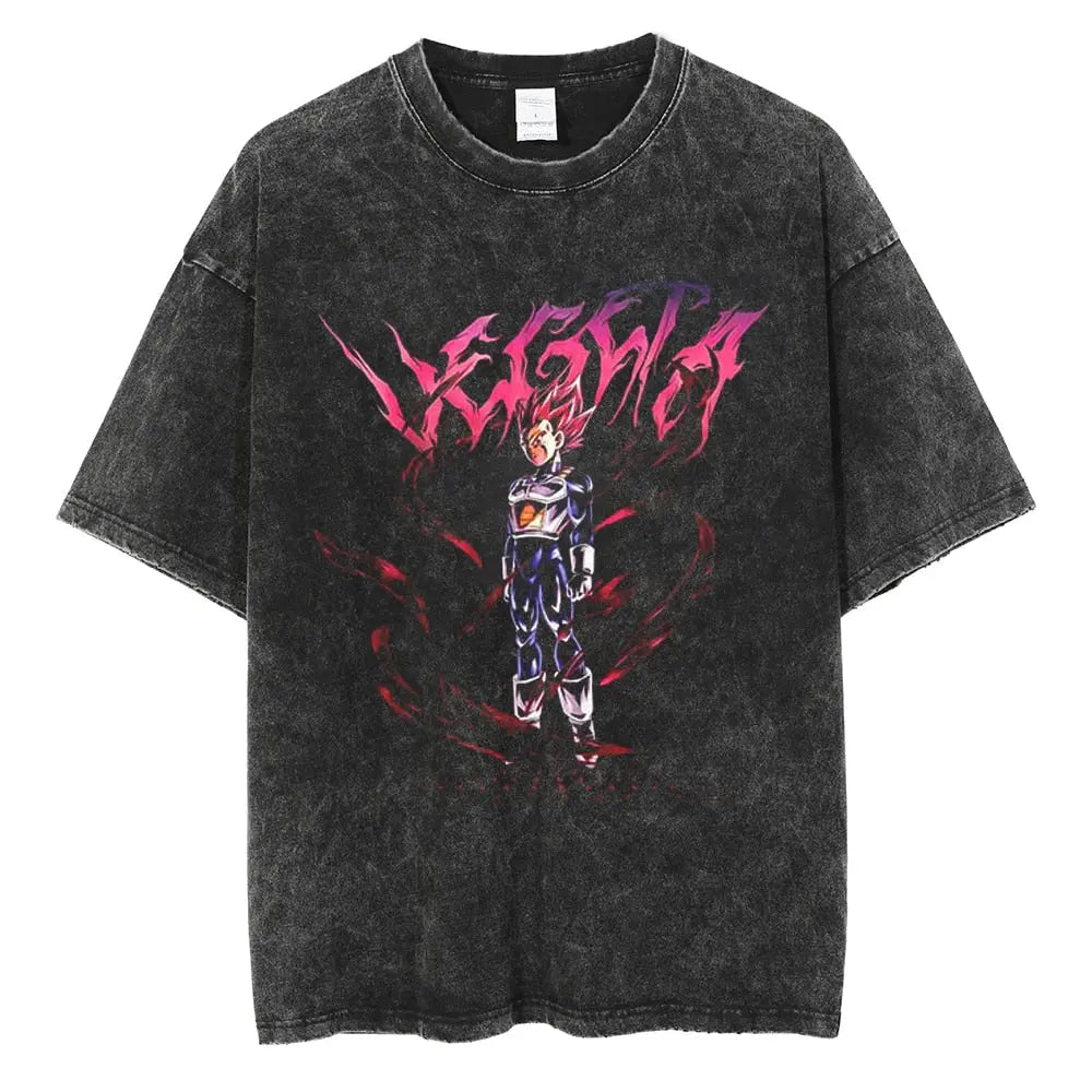 [KUJO] "Saiyan Prince V2" Vintage Oversized T Shirt Kujo