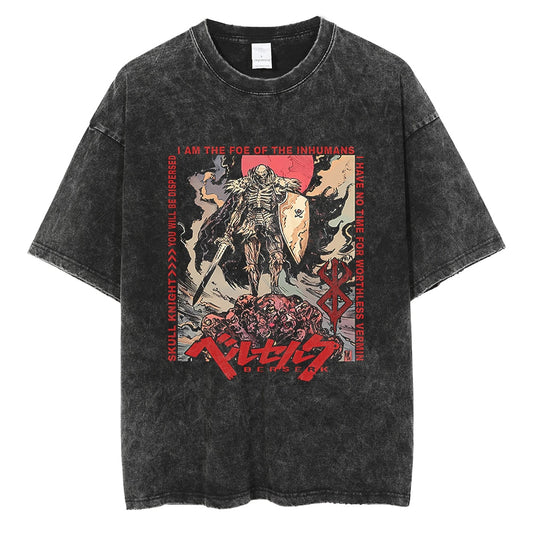 [KUJO] "Skull Knight" Vintage Oversized T Shirt