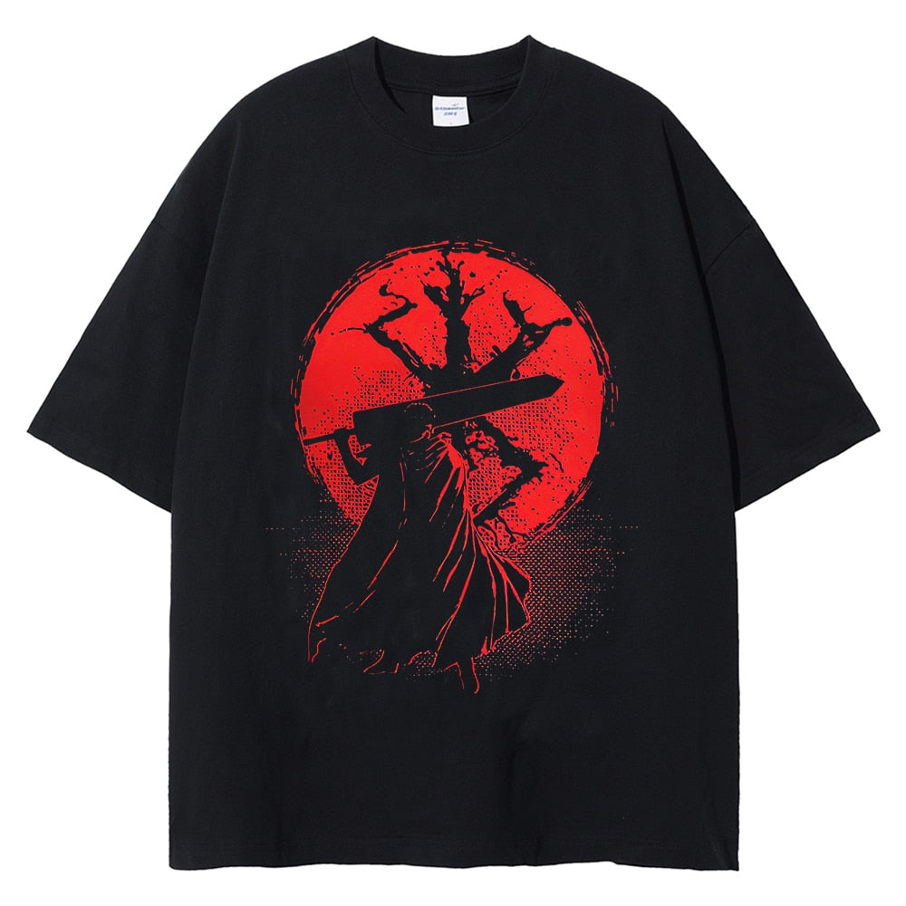 [KUJO] "Blood Moon" Vintage Oversized T Shirt