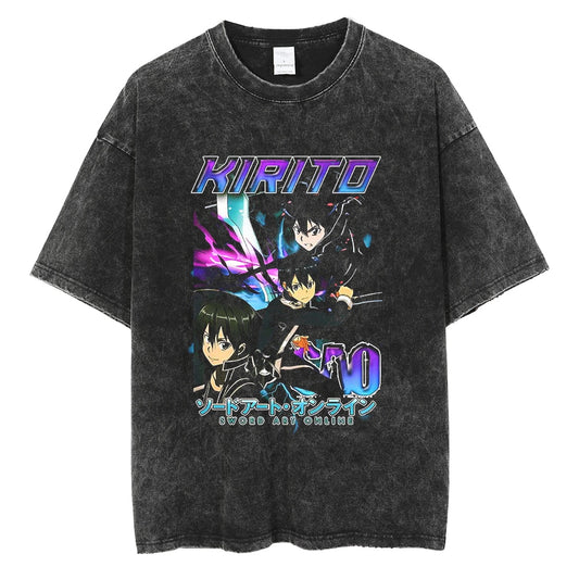 [KUJO] "Kirito V2" Vintage Oversized T Shirt