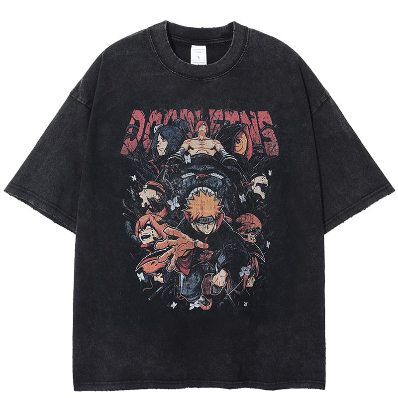 [KUJO] "Akatsuki" Vintage Oversized T Shirt
