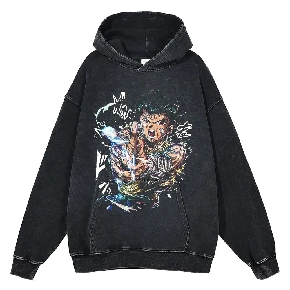 [KUJO] "Spirit Gun" Vintage Oversized Hoodie